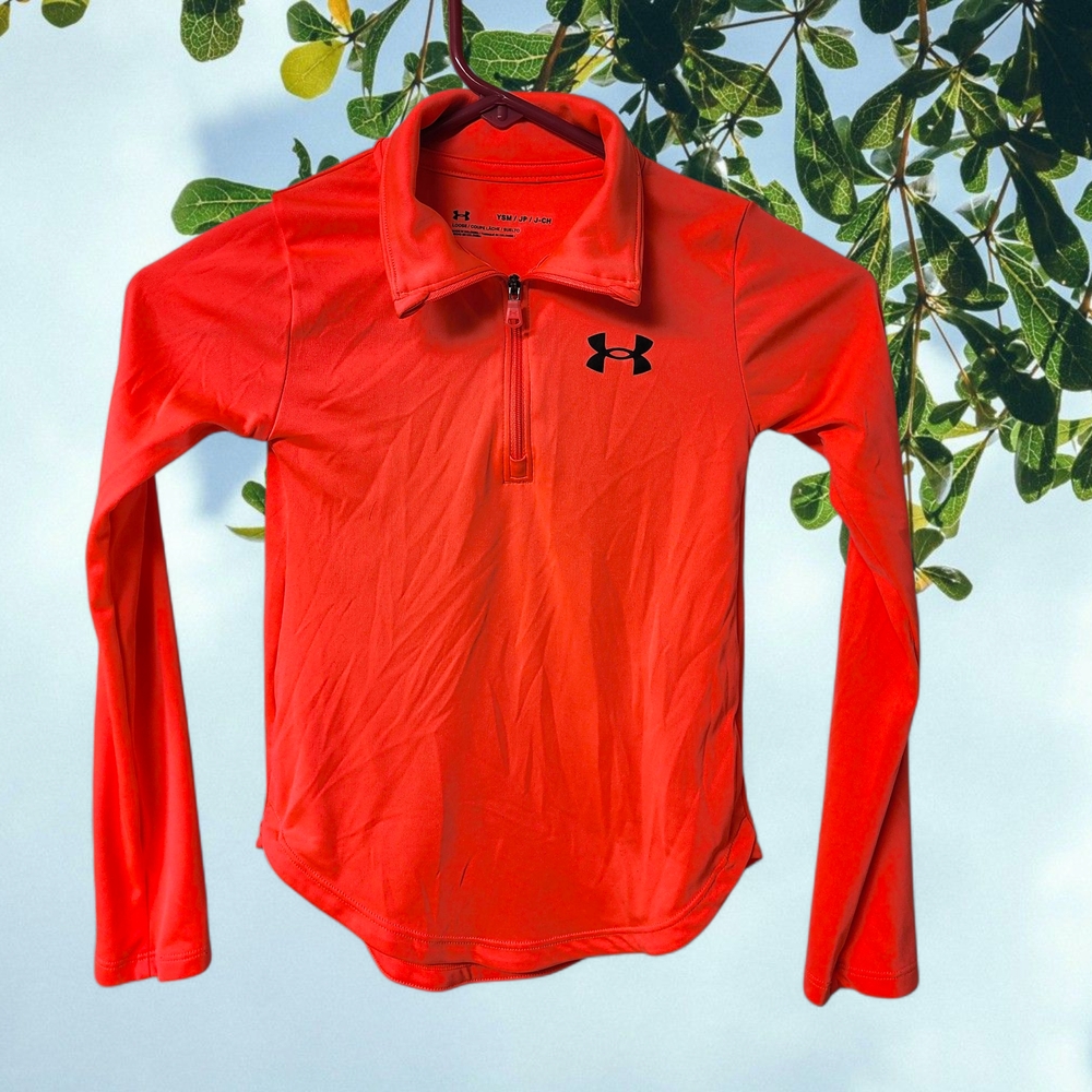 Under Armour Bright Red Quarter-Zip Top Y-SM